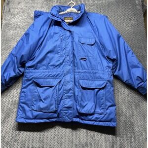 Vintage Eddie Bauer Goose‎ Down Parka Men's XL Tall Blue Hooded Made in Korea